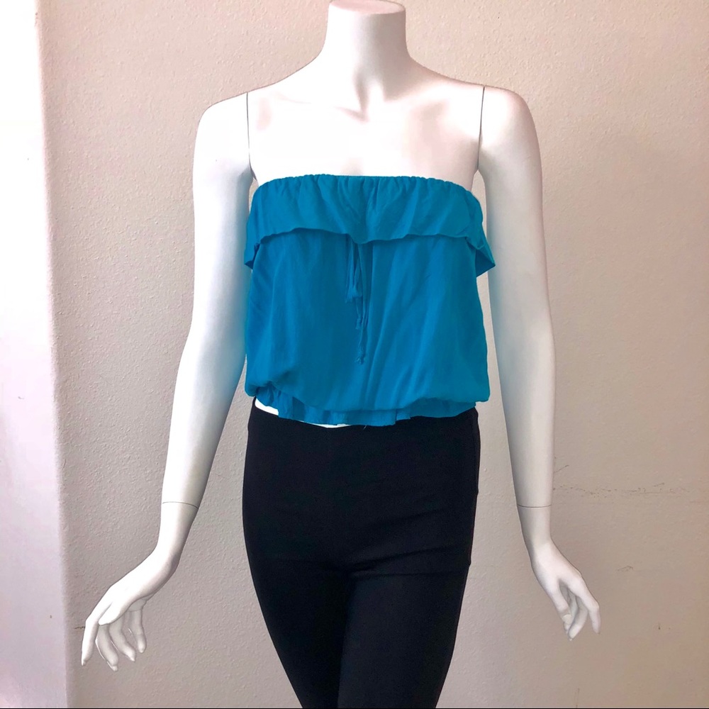 Metropark Challis Ruffle Tube Top - Picture 2 of 5